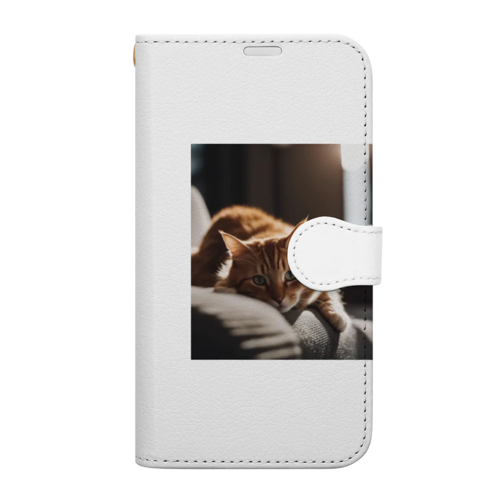 feliceのリビングでごろんとする猫 Book-Style Smartphone Case