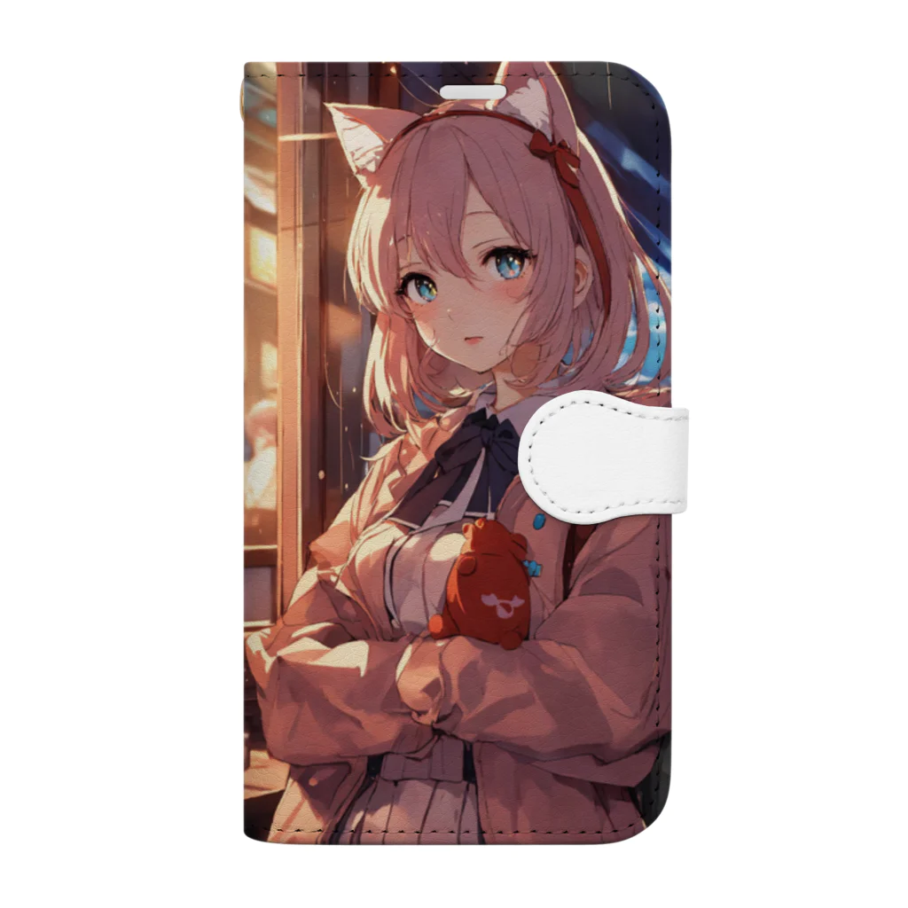 AI美女の館の二次元の女の子 Book-Style Smartphone Case