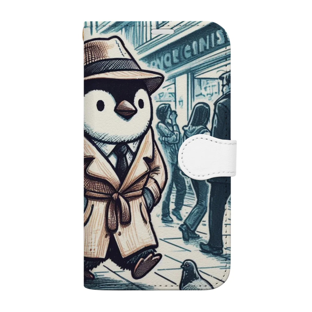 連想系の都会ペンギン Book-Style Smartphone Case