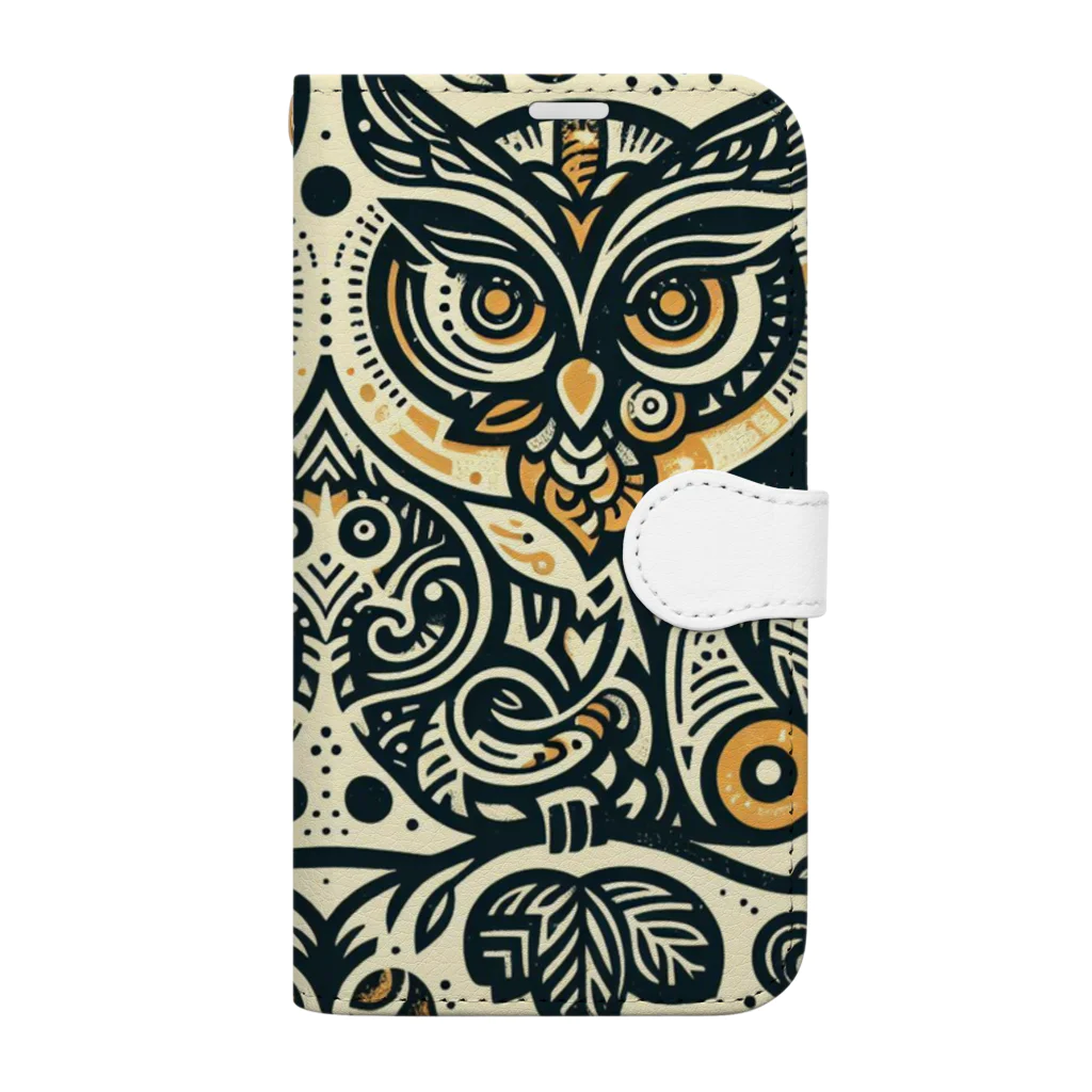 kotpopのSymmetrical Owls Book-Style Smartphone Case