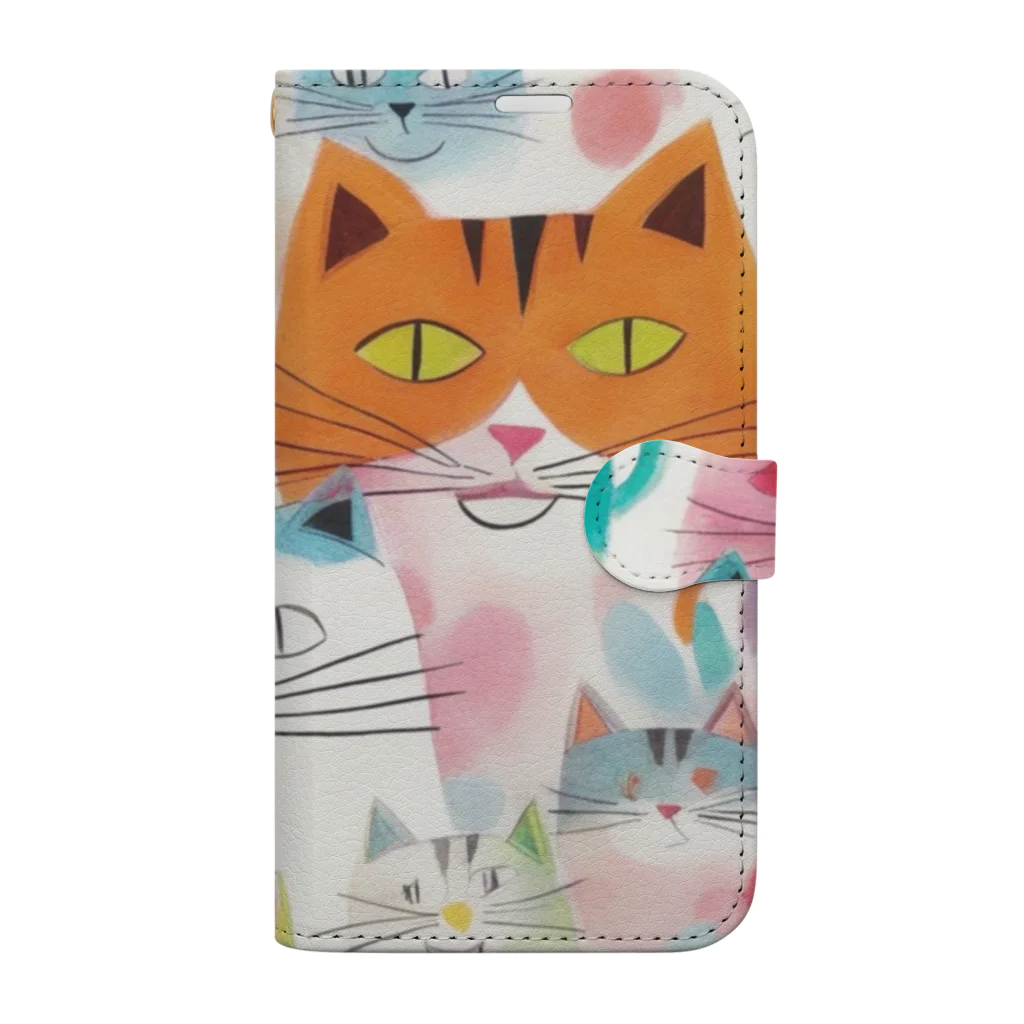 F2 Cat Design Shopのbeloved cats 002 Book-Style Smartphone Case