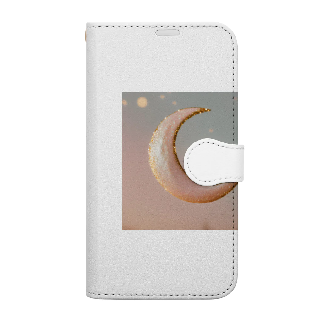 fumifu3の三日月柄 Book-Style Smartphone Case