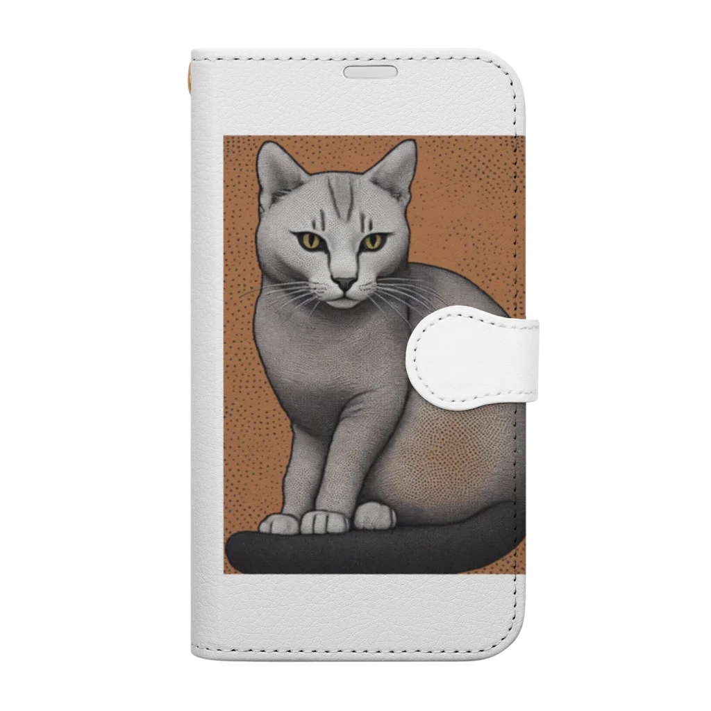 F2 Cat Design Shopのhairless cat 001 手帳型スマホケース