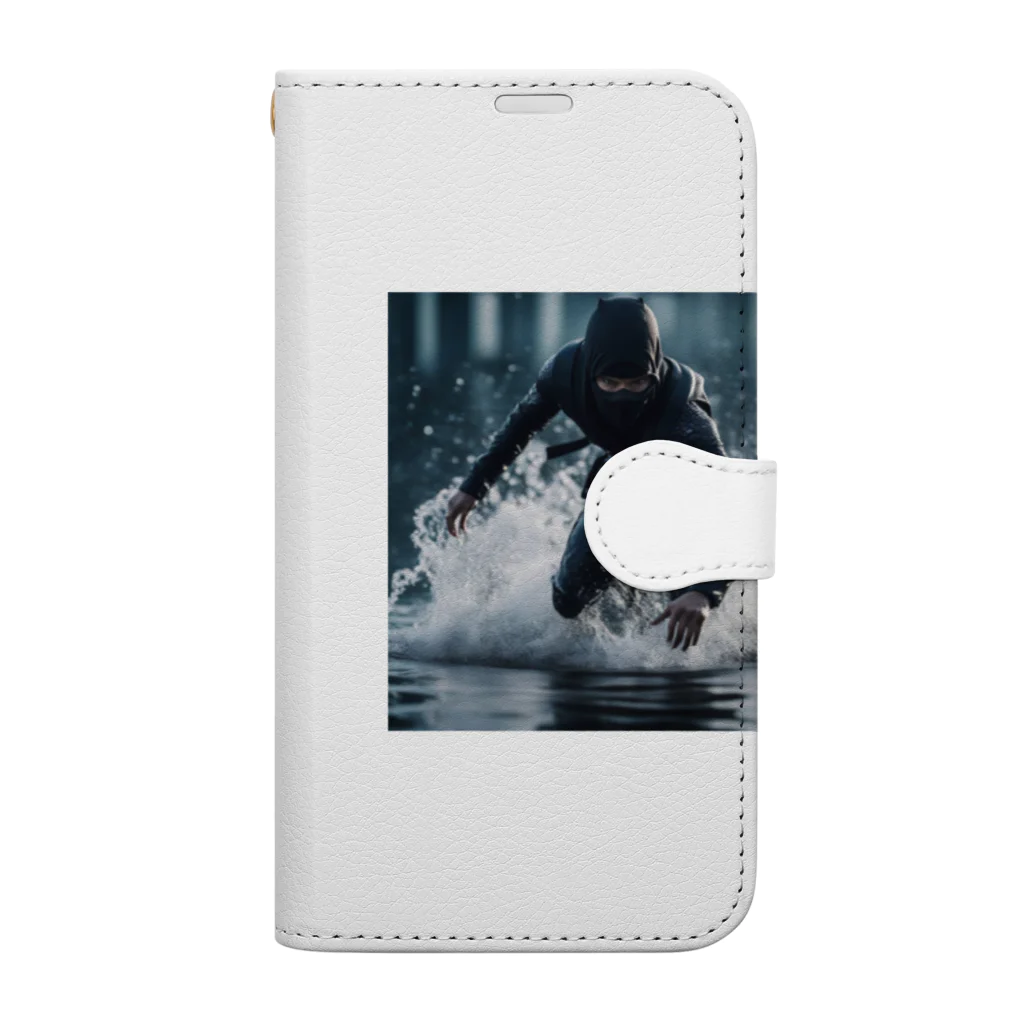 ninja925の水の上を走る忍者 Book-Style Smartphone Case