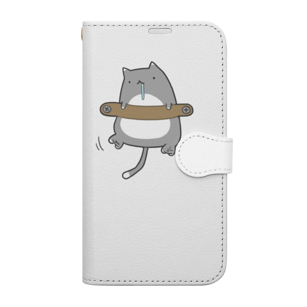 うさやの磔の刑の最中に魚を見つけた猫 Book-Style Smartphone Case