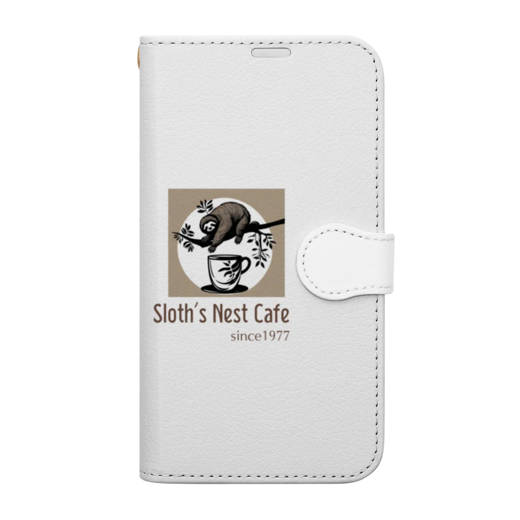 leisurely_lifeのSloth’s Nest Café Book-Style Smartphone Case