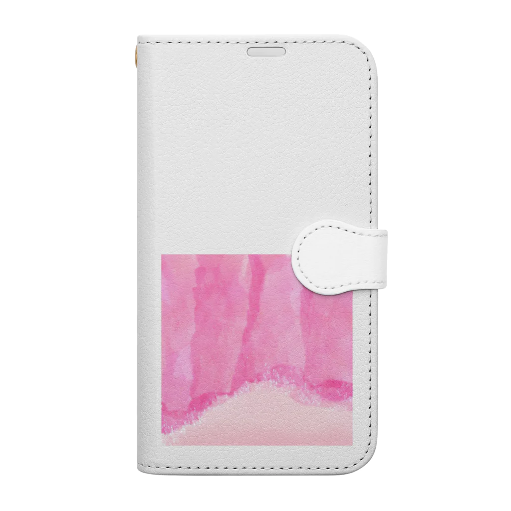 ピンク系水彩画の水彩 ベビーピンク Book-Style Smartphone Case