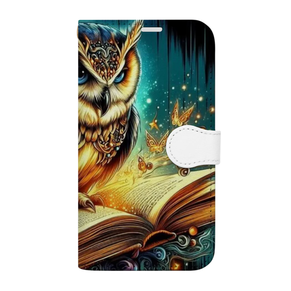 終わらない夢🌈のフクロウ🦉🌕 Book-Style Smartphone Case