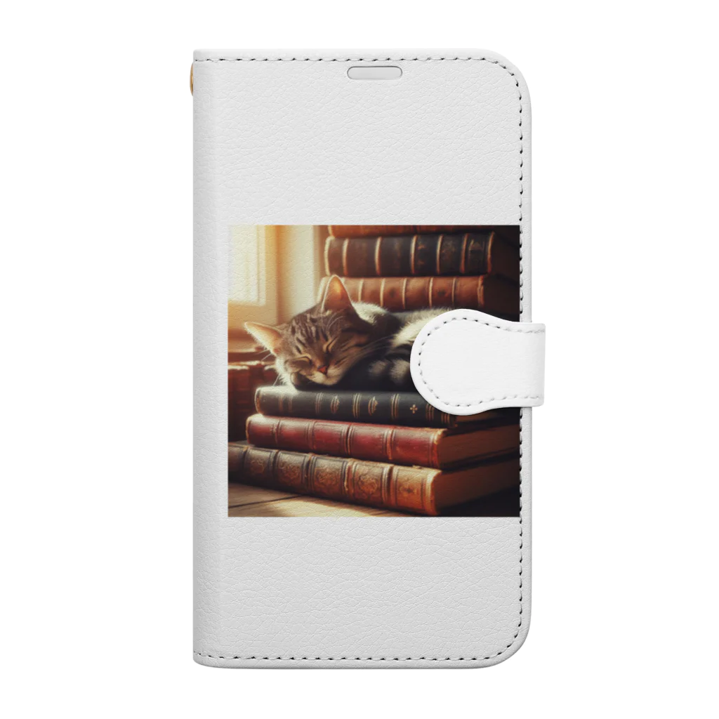 hiroaki75の本好き猫の眠り Book-Style Smartphone Case