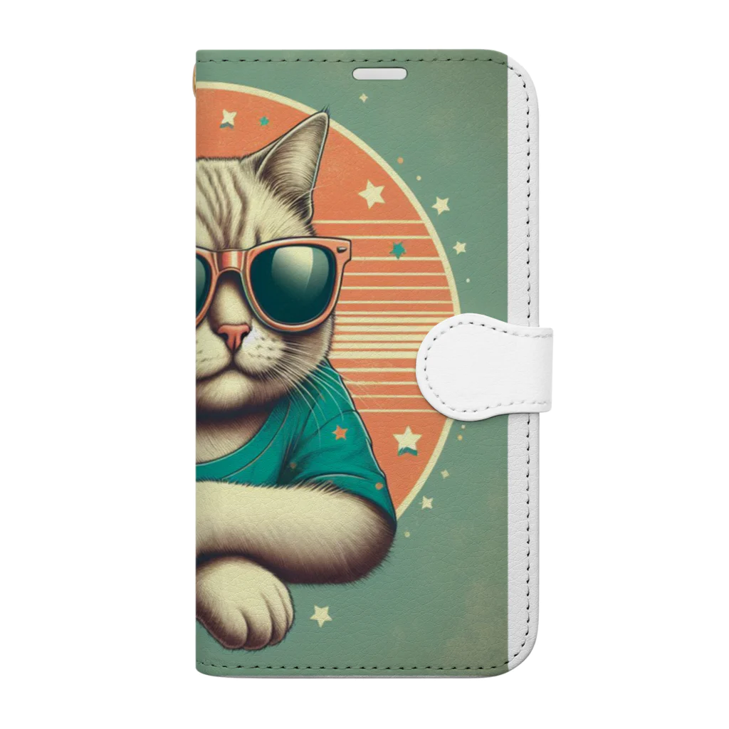 CECIL1602のサングラスをかけた猫 Book-Style Smartphone Case