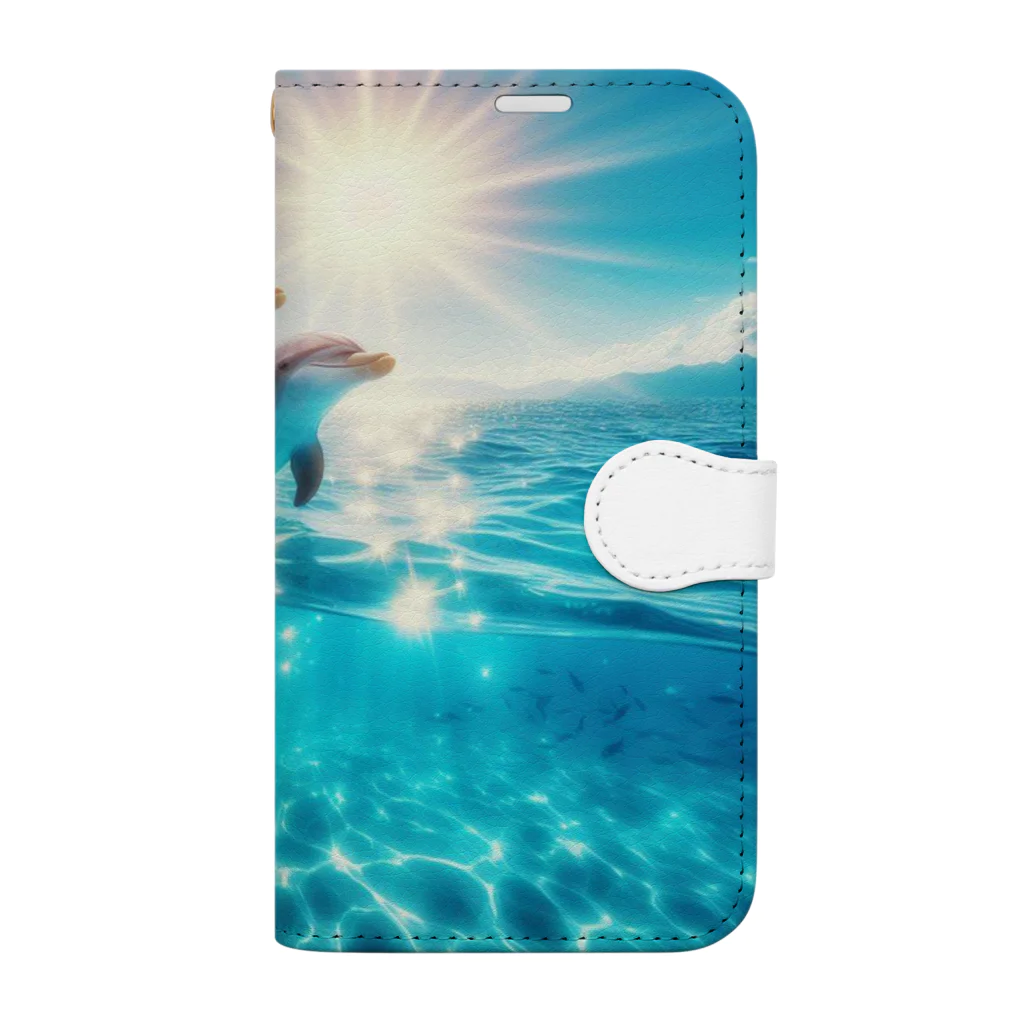 終わらない夢🌈の美しい海とイルカ🐬✨ Book-Style Smartphone Case