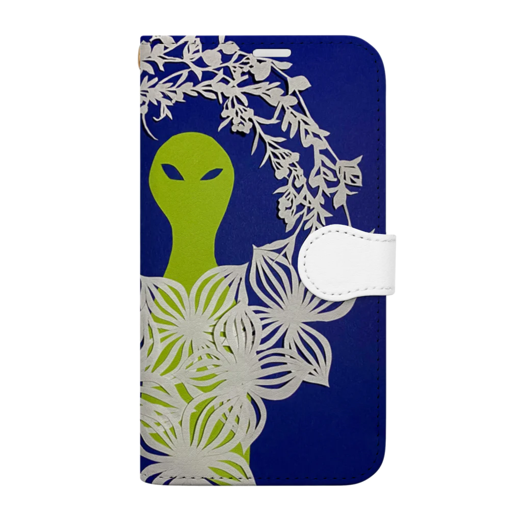 ジュンキチの宇宙人　グリーン Book-Style Smartphone Case