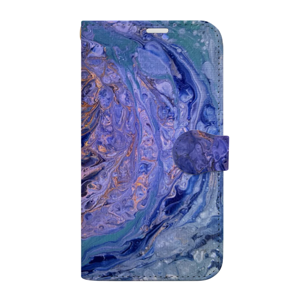 73Blue_risingの和柄波 Book-Style Smartphone Case