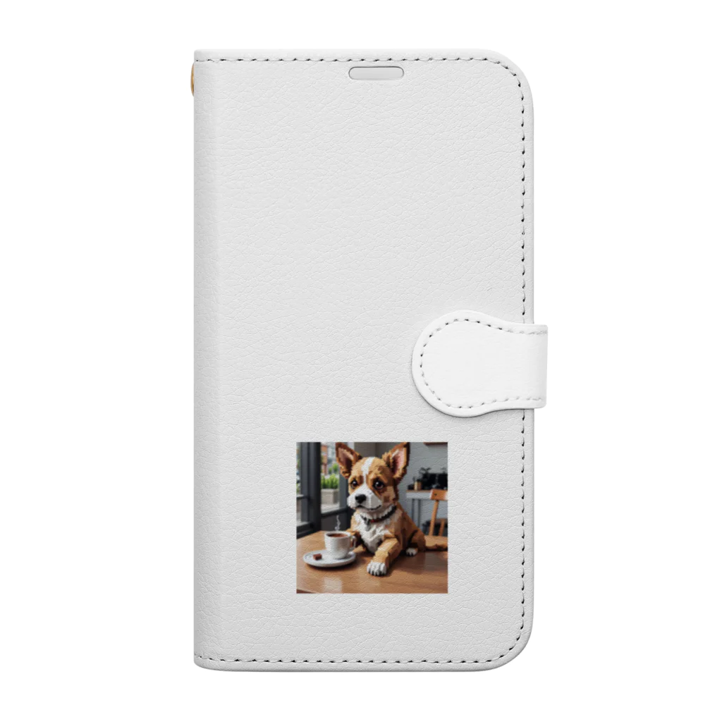 8-Bit Oasisのcoffee dog Book-Style Smartphone Case