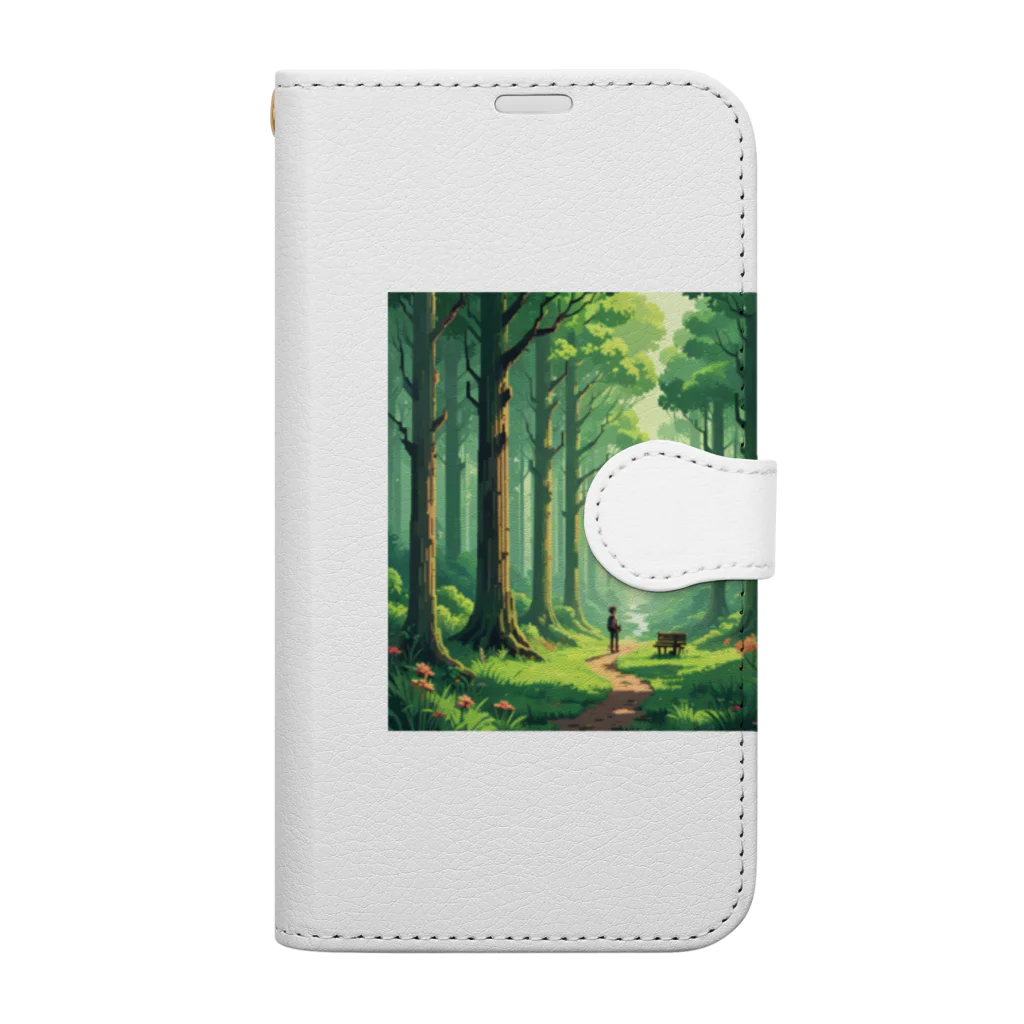 tentetenの高い木と森と人 Book-Style Smartphone Case