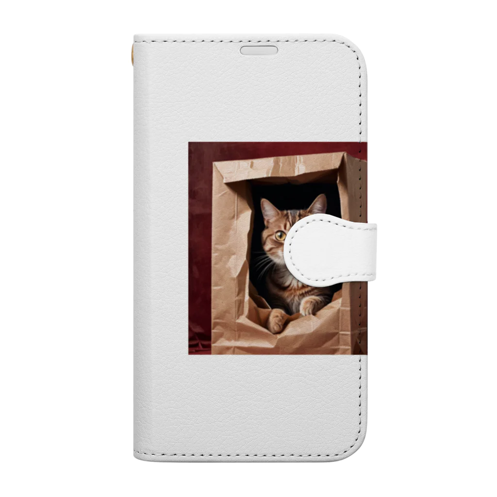 Blackcat-9のキュートな袋猫 Book-Style Smartphone Case