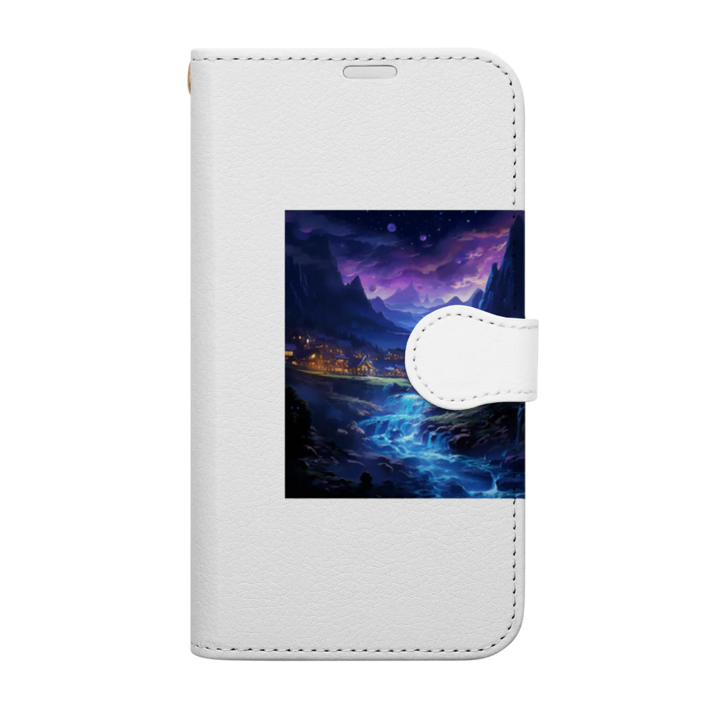 AQUAMETAVERSEの夜空　なでしこ1478 Book-Style Smartphone Case