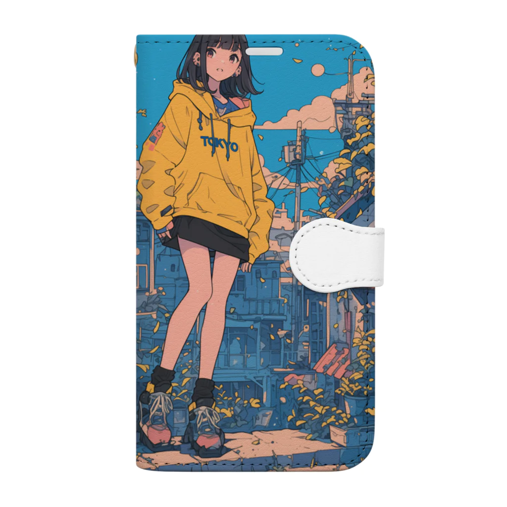 Kazuya Satoの昭和テイストカラフルPOPガーリー Book-Style Smartphone Case