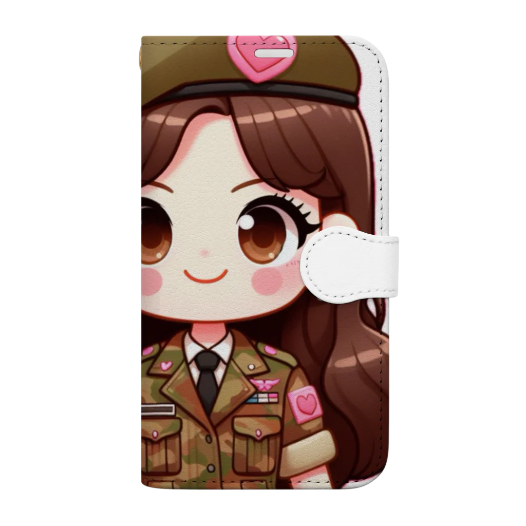 WakuWakustoreのarmy girl 手帳型スマホケース