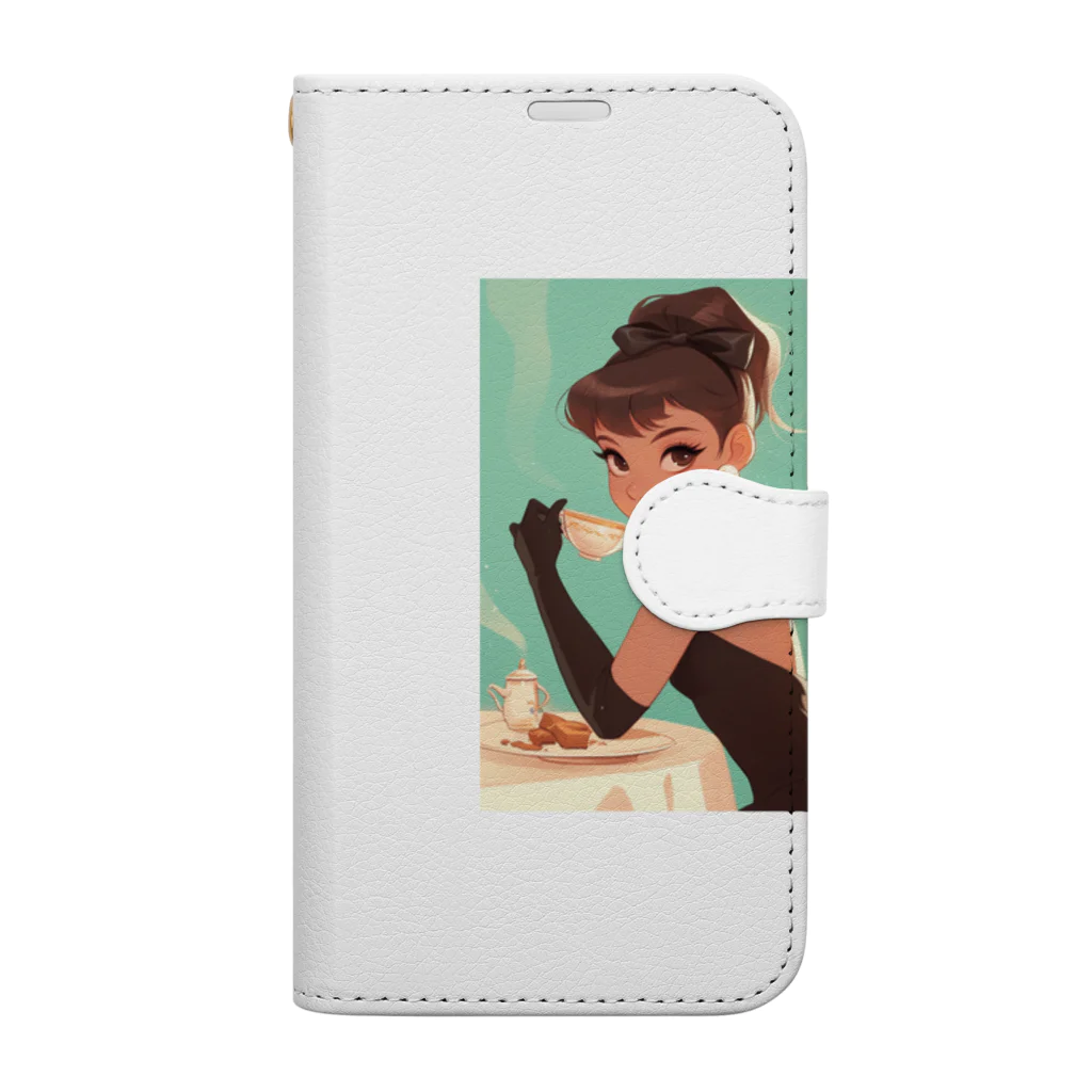 AQUAMETAVERSEのティファニーでお茶を　Hime  2530 Book-Style Smartphone Case