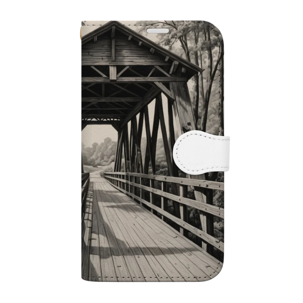 タマたまの木造橋 Book-Style Smartphone Case