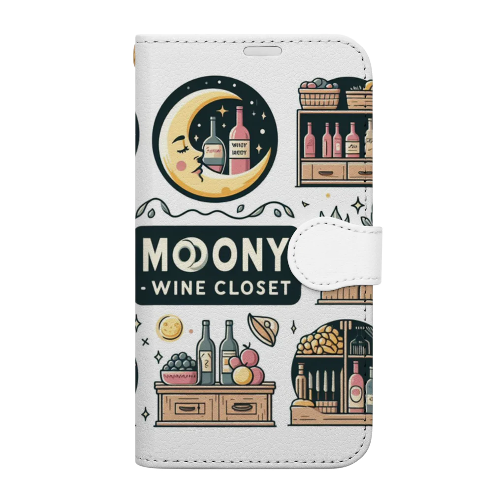 MOONY'S Wine Closetの夢心地な月夜の小さなワイン屋さん Book-Style Smartphone Case