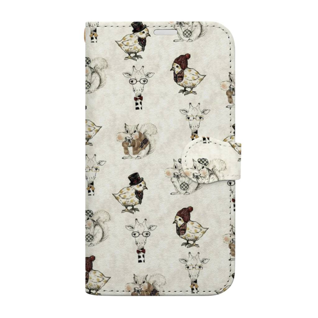 madein8☞shopのanimal Book-Style Smartphone Case