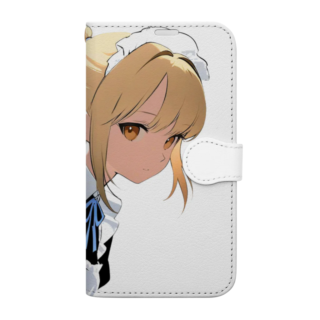 agomamushiの金髪ポニテメイドさん Book-Style Smartphone Case