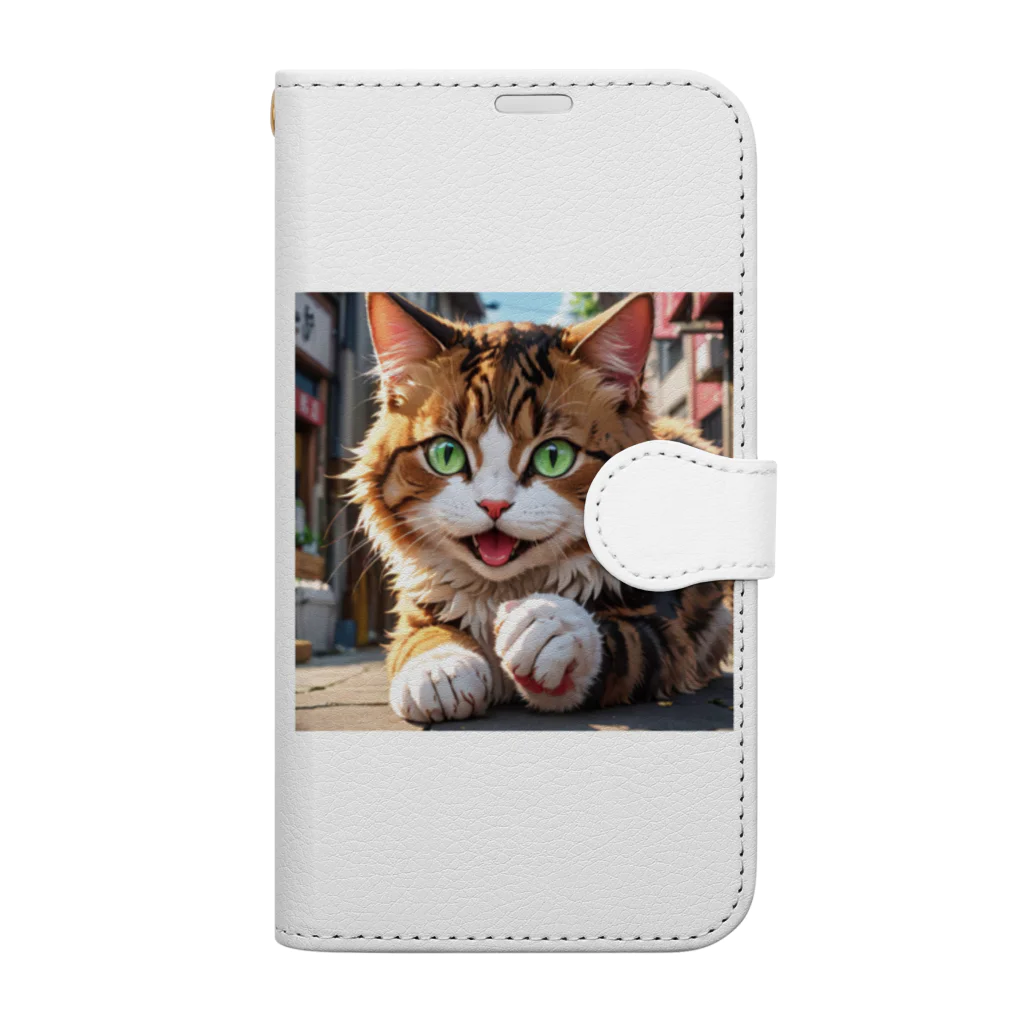 oz-chanの何かしようとしてる猫 Book-Style Smartphone Case