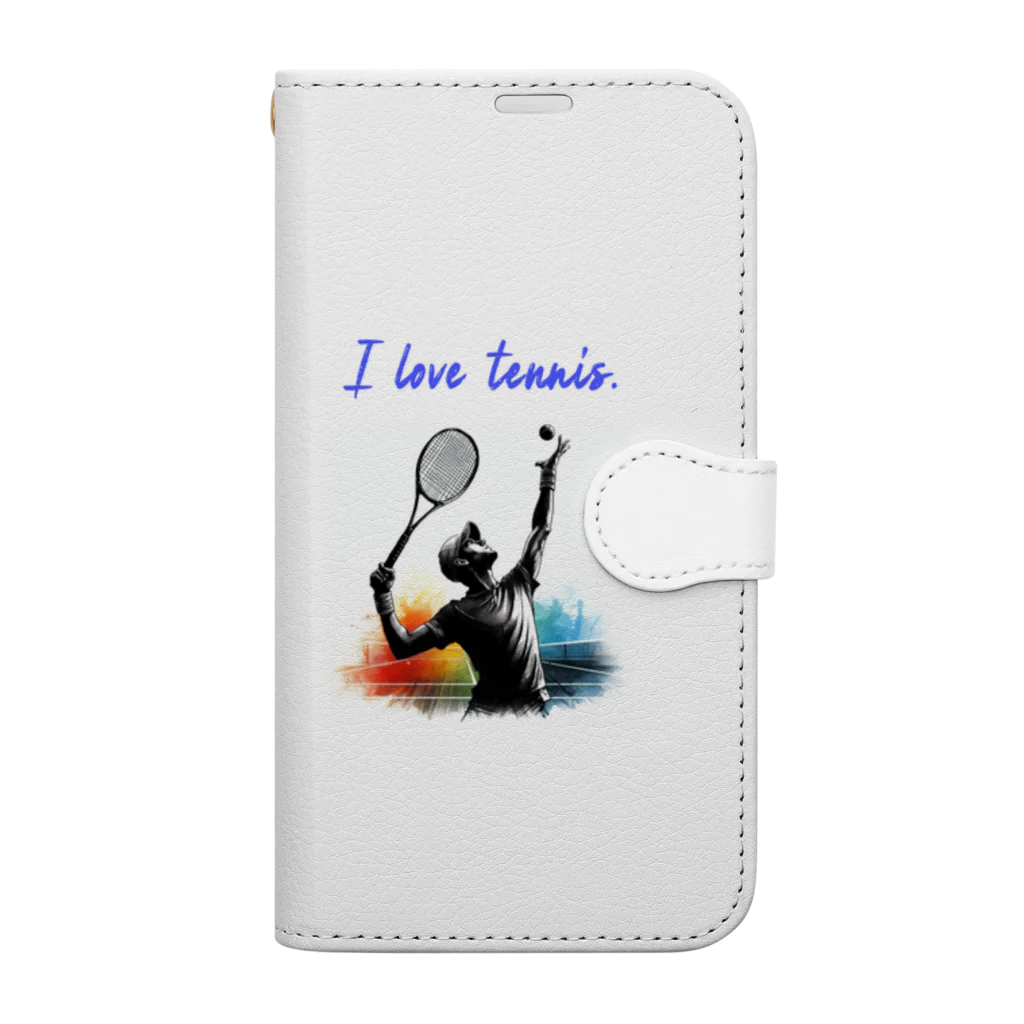 Tomohiro Shigaのお店のI love tennis.（その２） Book-Style Smartphone Case