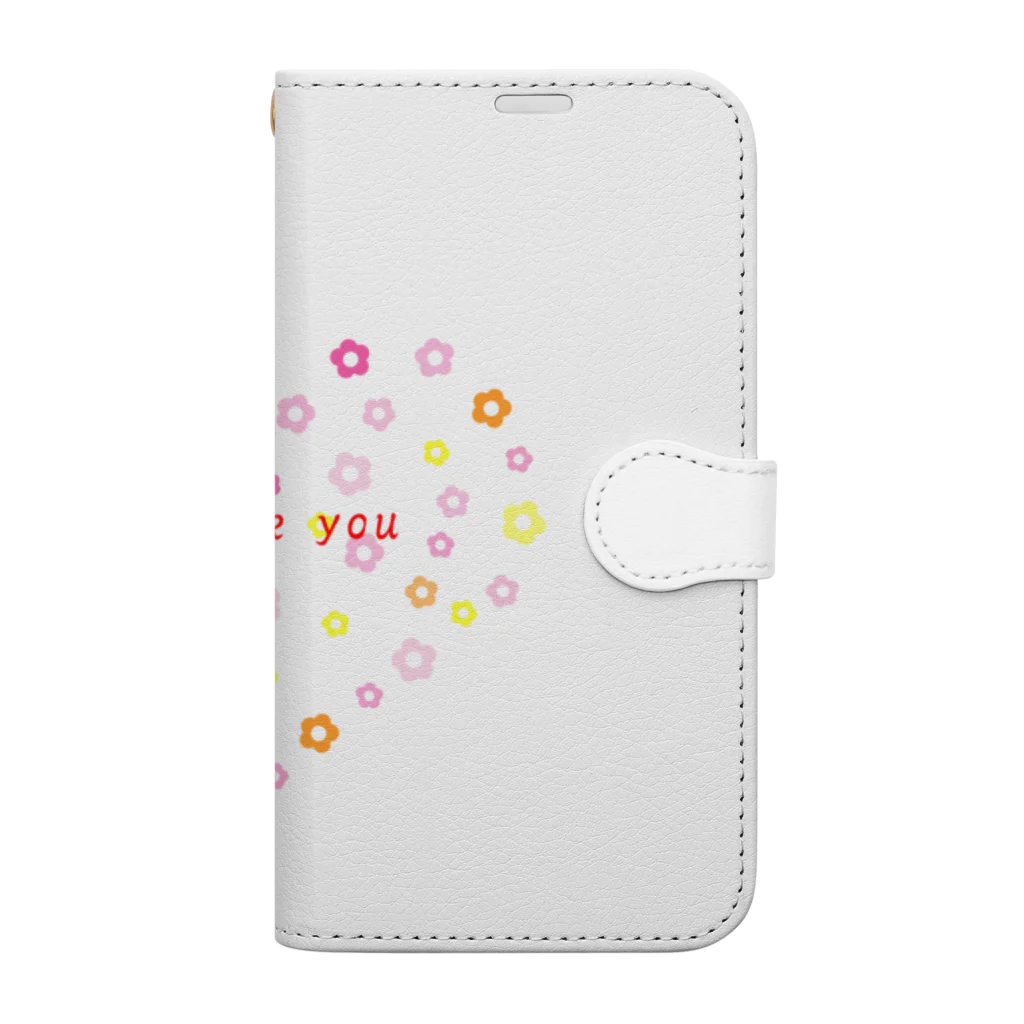 ainarukokoroのありがとう　感謝　Thank you プレゼント　かわいい　ハート Book-Style Smartphone Case