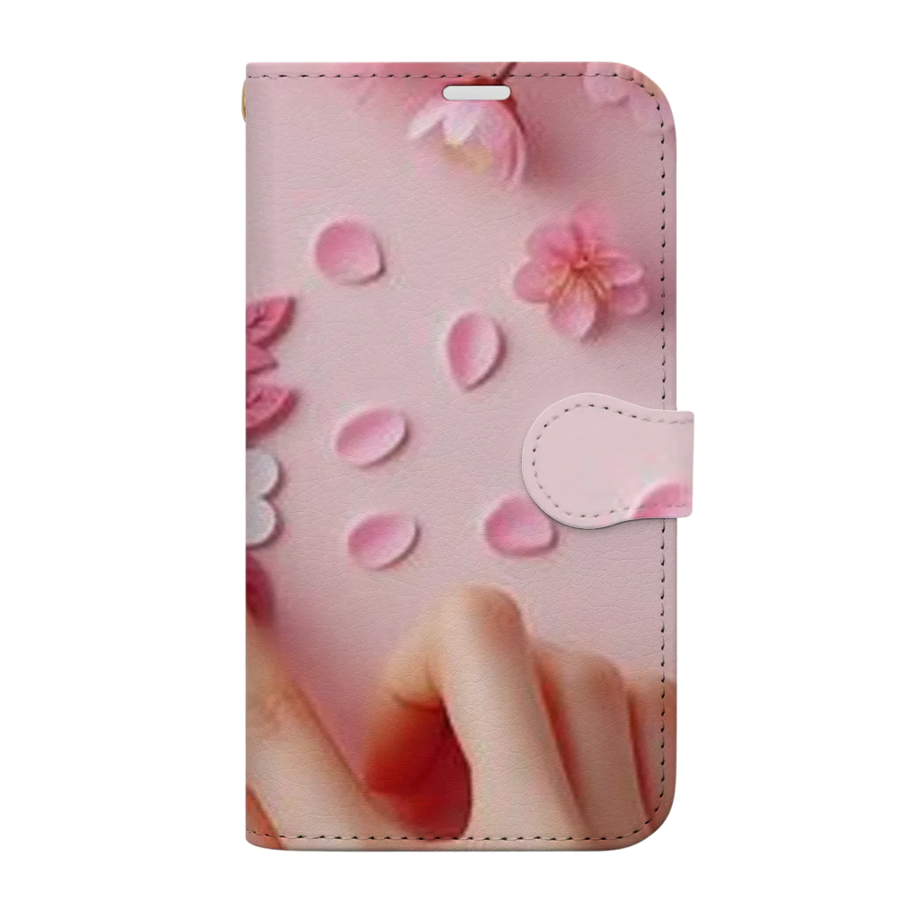 chapinnuのさくらの花びらで遊ぼう♪ Book-Style Smartphone Case