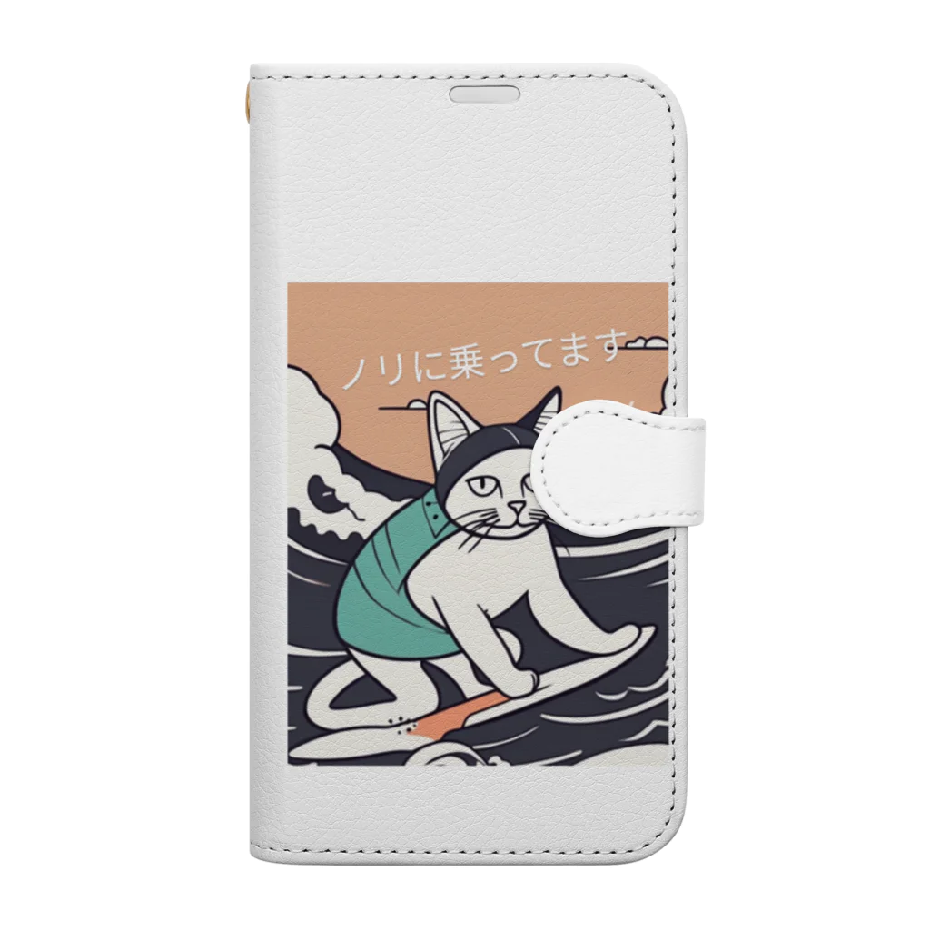 ねこ好きさんの波乗りねこ君 Book-Style Smartphone Case