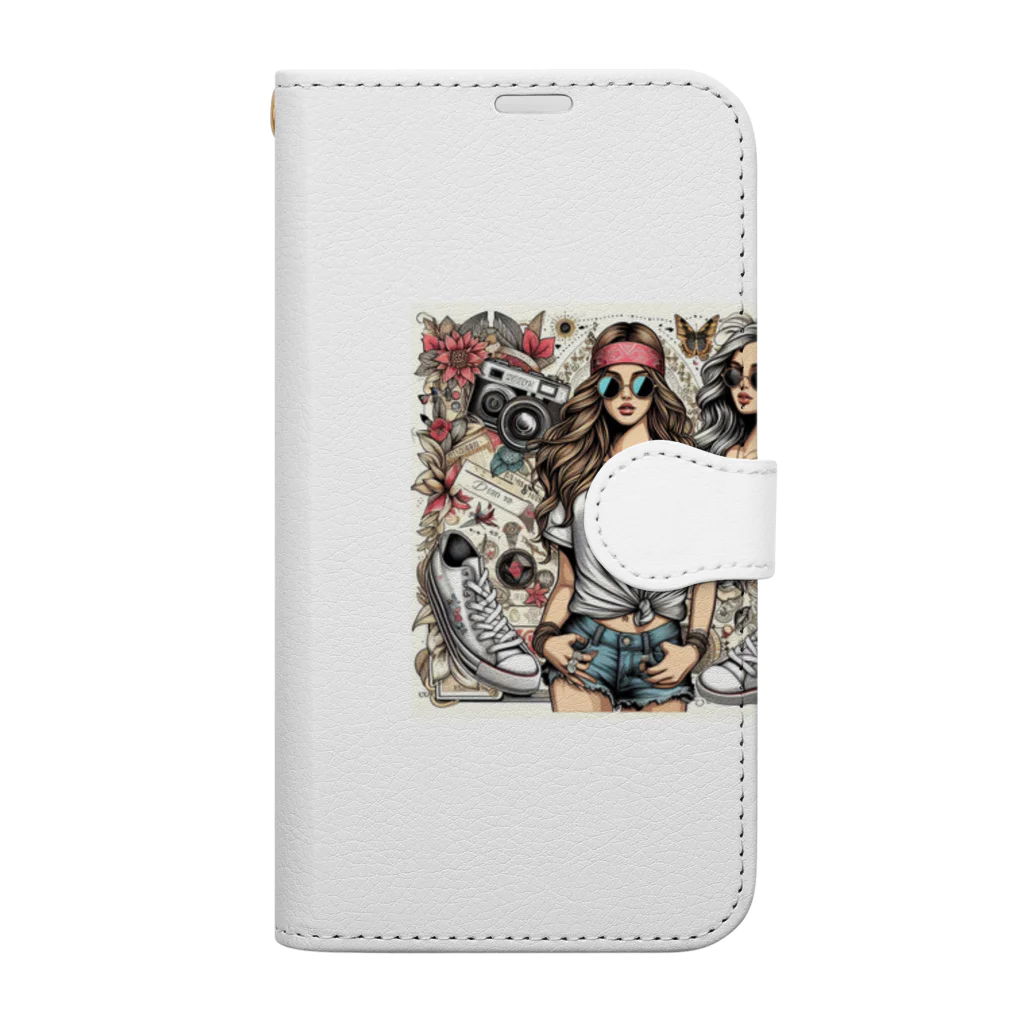 jun1005のスニーカーとカメラ Book-Style Smartphone Case