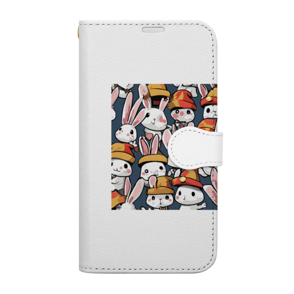 t_s_uのかわいいウサギ🐇 Book-Style Smartphone Case