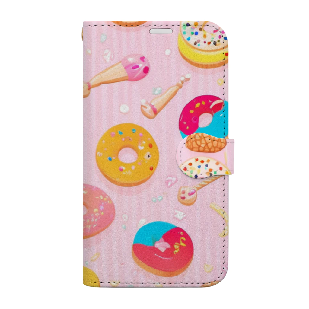 MEGROOVEのドーナツいっぱい🍩 Book-Style Smartphone Case