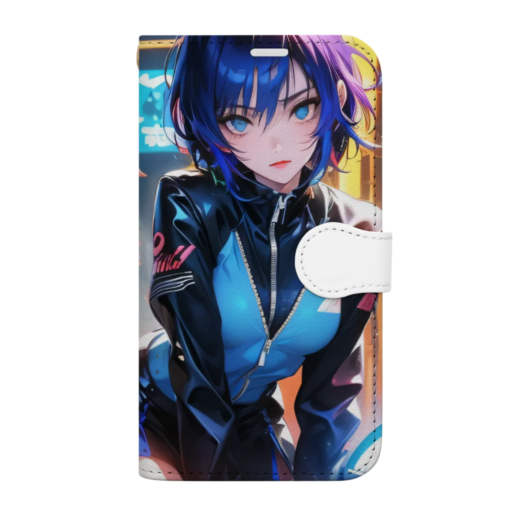 DRILLERのサイバーパンク　2次元美少女 Book-Style Smartphone Case