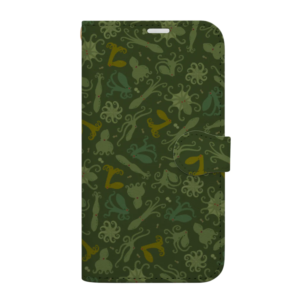 oba:obaの蛸がいっぱいダーク Book-Style Smartphone Case