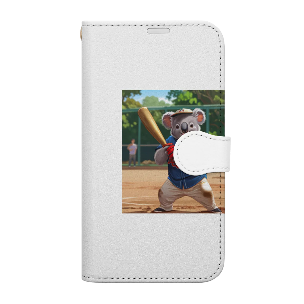 ganeshaのコアラップンで野球をしよう Book-Style Smartphone Case