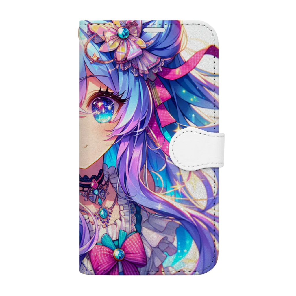 おでけけのおでかけの派手髪女の子 Book-Style Smartphone Case