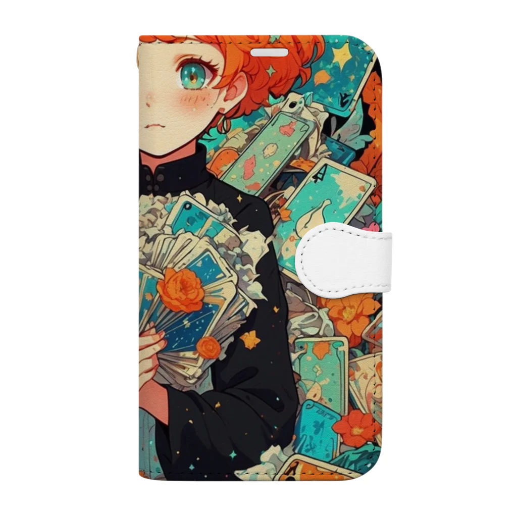 AQUAMETAVERSEのトランプ占いの少女 アメジスト 2846 Book-Style Smartphone Case