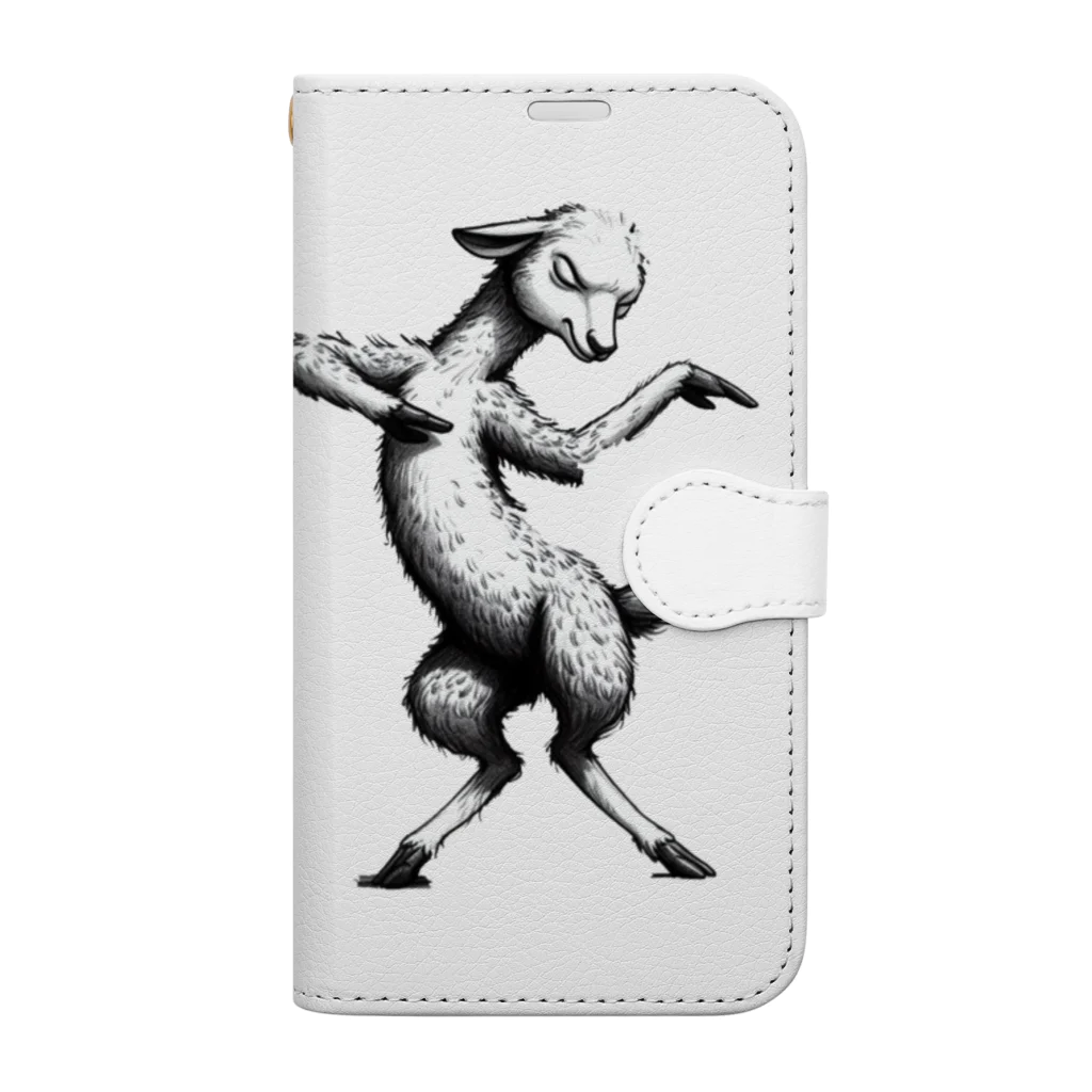 万事屋のリズム良く踊る可愛らしい羊 Book-Style Smartphone Case