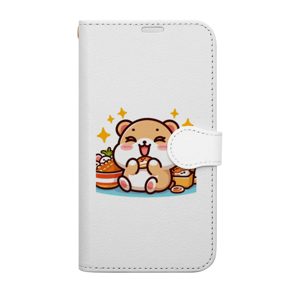 iota01の食欲旺盛なかわいいハムスター Book-Style Smartphone Case