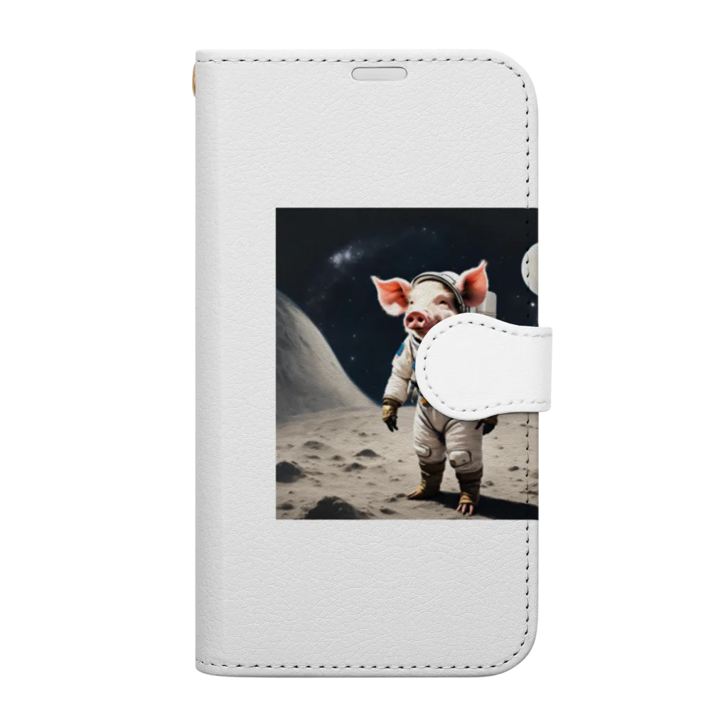 papaiayapapaの豚の宇宙飛行士 Book-Style Smartphone Case