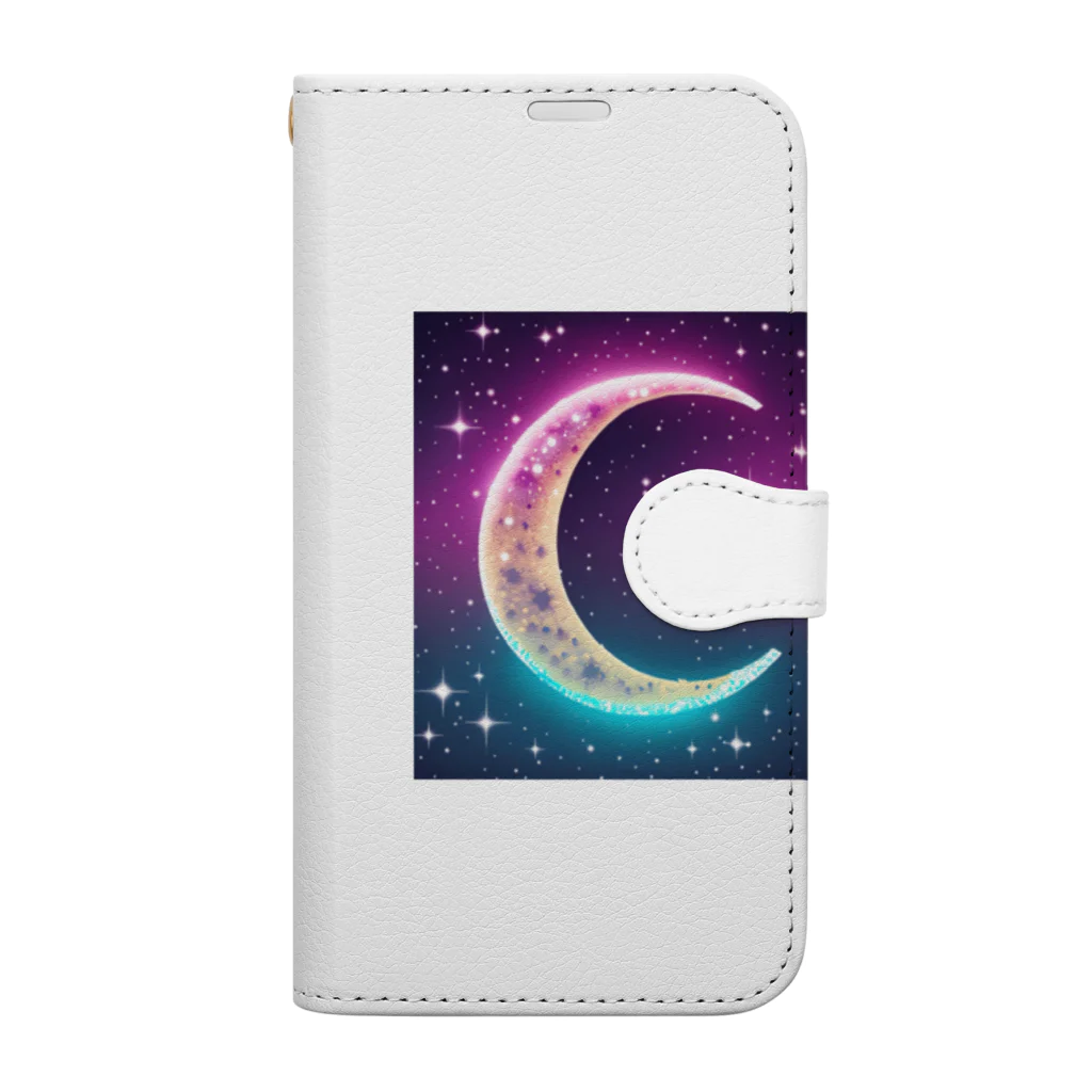 moonlightcatのグラデーションネオンカラームーン Book-Style Smartphone Case