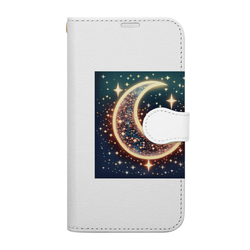 moonlightcatのキラキラ輝くお月様 Book-Style Smartphone Case