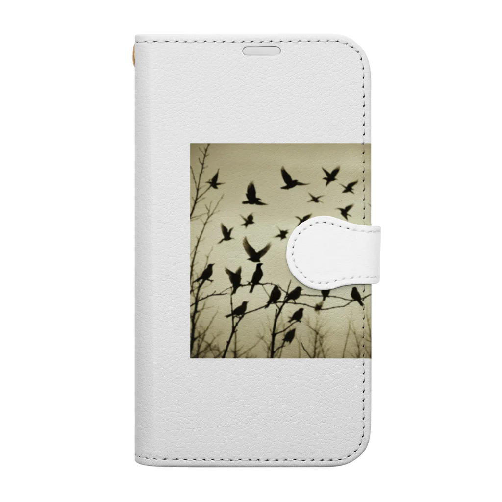 インコグッズのオカメインコの群れ Book-Style Smartphone Case