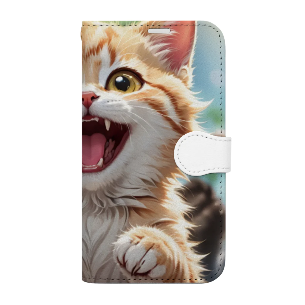 f-koroのかわいい笑顔がたまらない子猫 Book-Style Smartphone Case