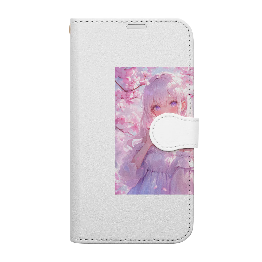 AQUAMETAVERSEの桜の下の少女幸せいっぱい　なでしこ1478 Book-Style Smartphone Case