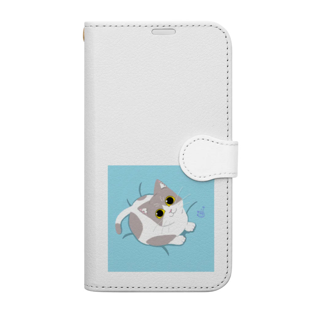 ほにょまゆ@ムーンストーンの見上げるにゃんこ Book-Style Smartphone Case